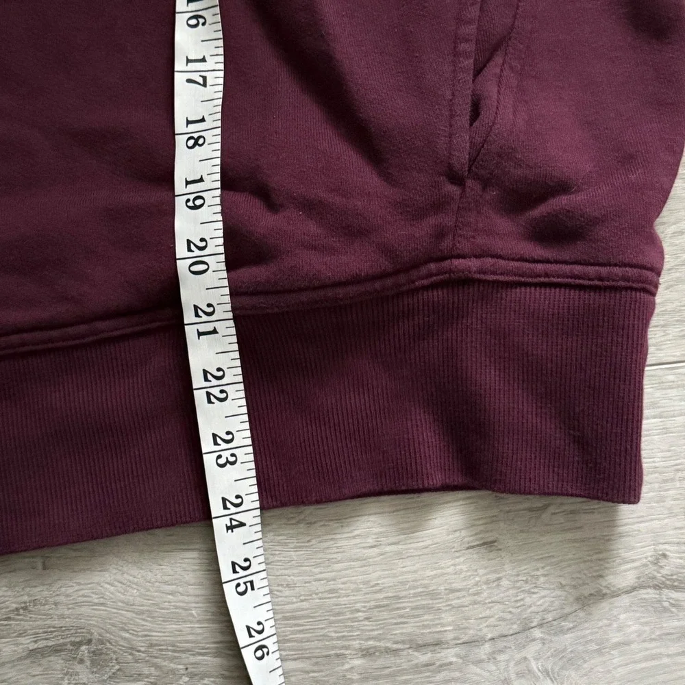 Alo Yoga Hazy Mock Neck Pullover in Burgundy Oversized Relaxed - Medium